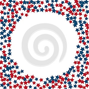 United States Independence Day 4th of July or Memorial Day background. Retro vector illustration in colors of American flag. Frame