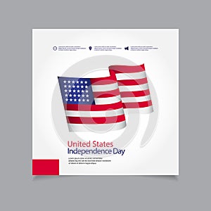 United States Independence Day Celebration Vector Template Design Illustration