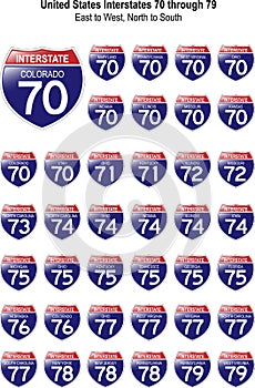United States Interstates 70 through 79