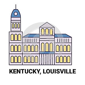 United States, Kentucky, Louisville travel landmark vector illustration