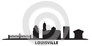 United States, Louisville city skyline isolated vector illustration. United States, Louisville travel black cityscape