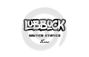 United States lubbock texas city graffitti font typography design