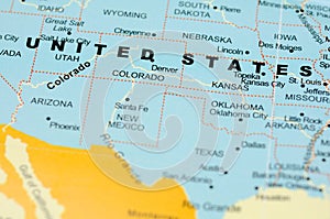 United States on map photo