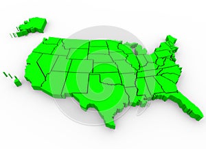 United States Map - 3d Render Illusration photo