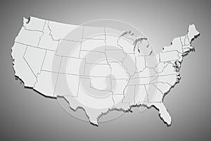 United States map on gray