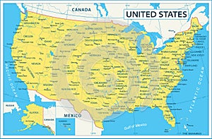 United States Map - highly detailed vector illustration