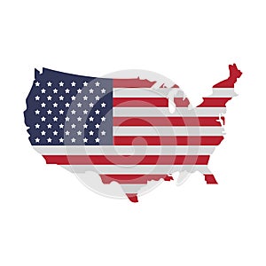 United states map outline patriotic isolated