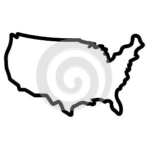 United States Map Outline Vector â USA Border Silhouette