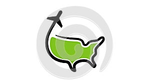 United States Map Travel Logo Symbol Design Illustration