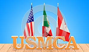 United States Mexico Canada Agreement, USMCA concept on the wood photo