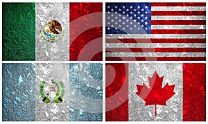 United States, Mexico, Canada and Guatemala flag