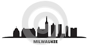 United States, Milwaukee City city skyline isolated vector illustration. United States, Milwaukee City travel black