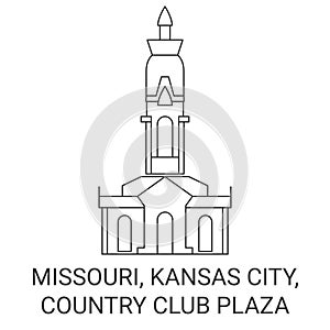 United States, Missouri, Kansas City, Country Club Plaza travel landmark vector illustration photo