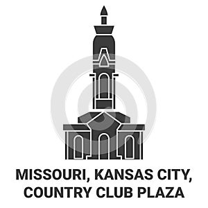 United States, Missouri, Kansas City, Country Club Plaza travel landmark vector illustration photo