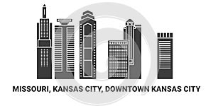 United States, Missouri, Kansas City, Downtown Kansas City, travel landmark vector illustration photo