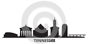 United States, Nashville city skyline isolated vector illustration. United States, Nashville travel black cityscape