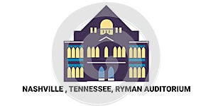 United States, Nashville , Tennessee, Ryman Auditorium, travel landmark vector illustration