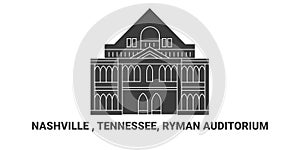 United States, Nashville , Tennessee, Ryman Auditorium, travel landmark vector illustration photo