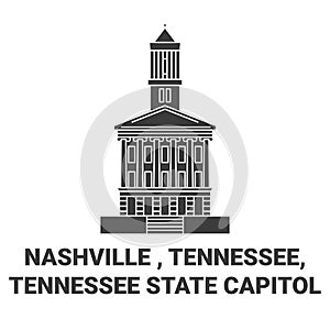 United States, Nashville , Tennessee, Tennessee State Capitol travel landmark vector illustration photo