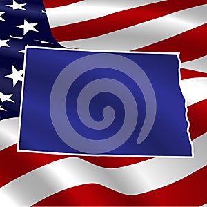 United States, Noth Dakota. On USA flag