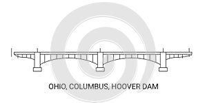 United States, Ohio, Columbus, Hoover Dam, travel landmark vector illustration photo