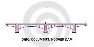 United States, Ohio, Columbus, Hoover Dam, travel landmark vector illustration photo