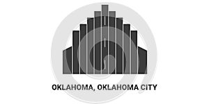 United States, Oklahoma City travel landmark vector illustration