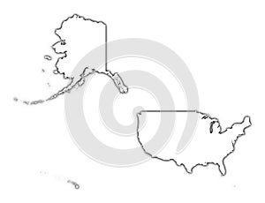 United States outline map