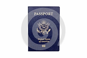 United States Passport With Biometrics Isolated on White