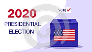 United States Presidential Election 2020 November 3. Voting ballot box animation. Make the choice and vote. Presidential elections