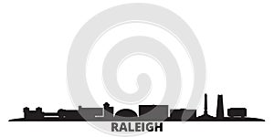 United States, Raleigh city skyline isolated vector illustration. United States, Raleigh travel black cityscape
