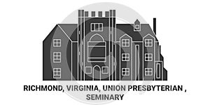 United States, Richmond, Virginia, Union Presbyterian , Seminary travel landmark vector illustration