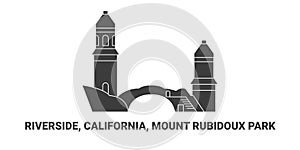 United States, Riverside, California, Mount Rubidoux Park, travel landmark vector illustration