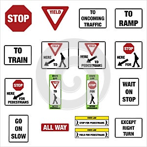 United States Road Signs - Stop and Yield