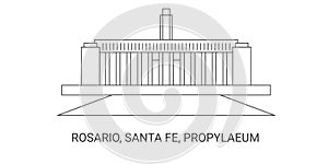 United States, Rosario, Santa Fe, Propylaeum, travel landmark vector illustration