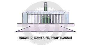 United States, Rosario, Santa Fe, Propylaeum, travel landmark vector illustration