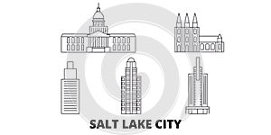 United States, Salt Lake City line travel skyline set. United States, Salt Lake City outline city vector illustration