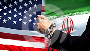 United States sanctions Iran, chained arms, political or economic conflict