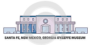 United States, Santa Fe, New Mexico, Georgia O'keeffe Museum, travel landmark vector illustration