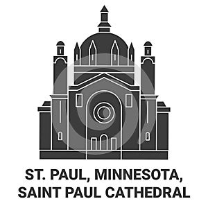 United States, St. Paul, Minnesota, Saint Paul Cathedral travel landmark vector illustration