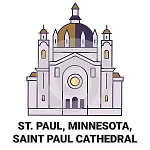 United States, St. Paul, Minnesota, Saint Paul Cathedral travel landmark vector illustration