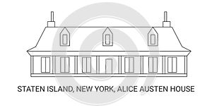 United States, Staten Island, New York, Alice Austen House, travel landmark vector illustration