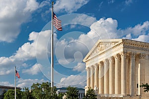 United States Supreme Court Building at summer day in Washington DC, USA.