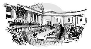 United States Supreme Court vintage illustration