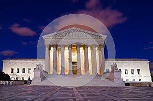 United States Supreme Court in Washington DC - Night shot photo