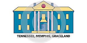 United States, Tennessee, Memphis, Graceland, travel landmark vector illustration photo