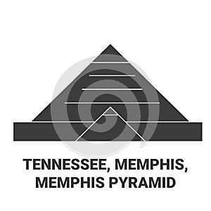 United States, Tennessee, Memphis, Memphis Pyramid travel landmark vector illustration