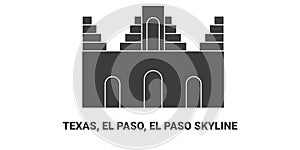 United States, Texas, El Paso, El Paso Skyline, travel landmark vector illustration photo
