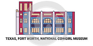 United States, Texas, Fort Worth, National Cowgirl Museum, travel landmark vector illustration photo