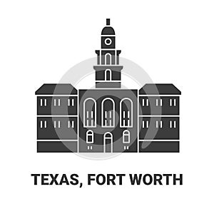 United States, Texas, Fort Worth, travel landmark vector illustration